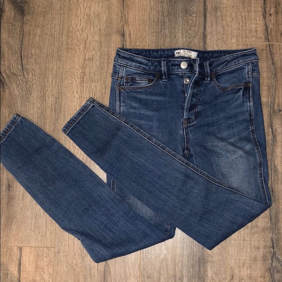FREE PEOPLE button fly skinnies - Picture 1 of 1
